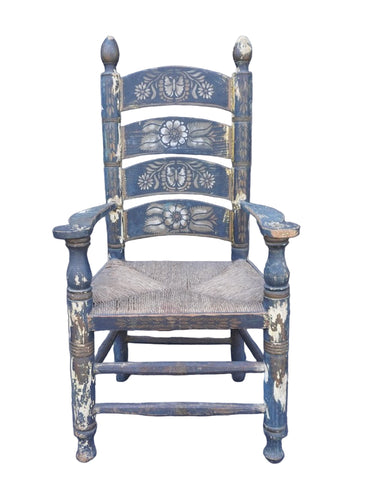 Mexican Colonial Rush Seat Chair circa 1920s F2670