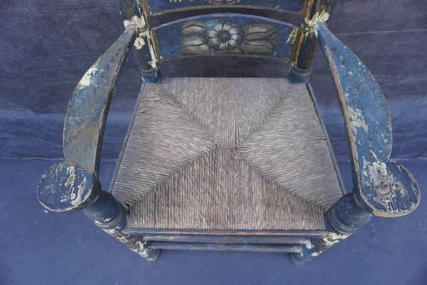 Mexican Colonial Rush Seat Chair circa 1920s F2670