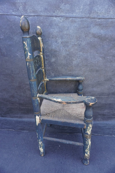 Mexican Colonial Rush Seat Chair circa 1920s F2670