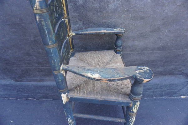 Mexican Colonial Rush Seat Chair circa 1920s F2670