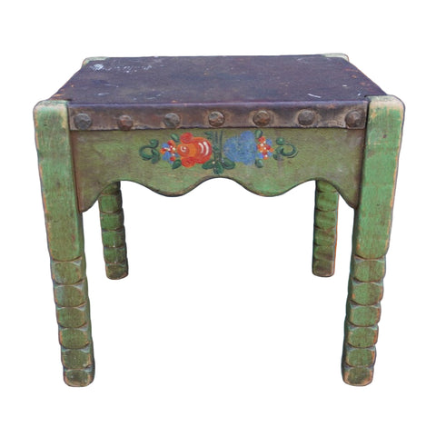 Monterey Classic Leather Top Stool in Spanish Green F2685