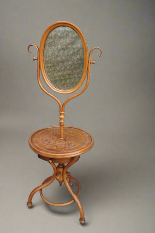 Austrian Bentwood Thonet-Style Shaving Stand/Dressing Mirror F2687