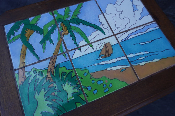 Taylor 6-Tile Table California Beach Scene F2691