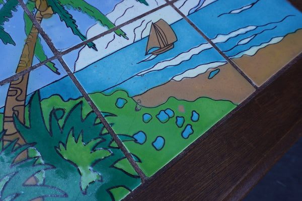 Taylor 6-Tile Table California Beach Scene F2691