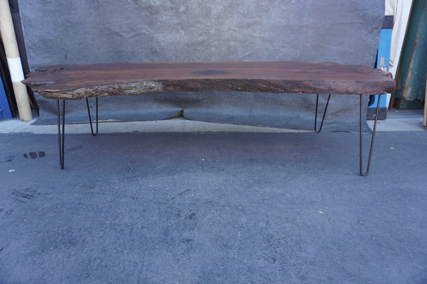 Mid-Century Raw Slab Live-Edge Walnut Coffee Table F2729