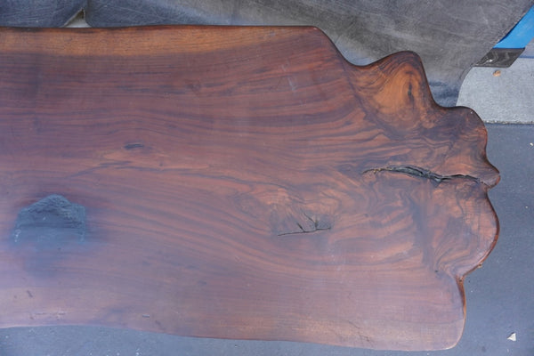 Mid-Century Raw Slab Live-Edge Walnut Coffee Table F2729