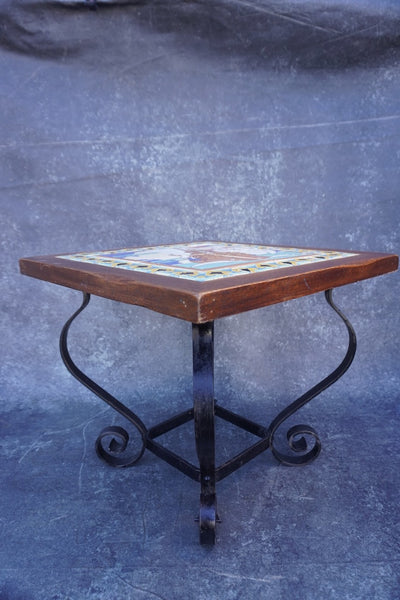 Gladding McBean Tile Top Table, Galleon Scene F2736