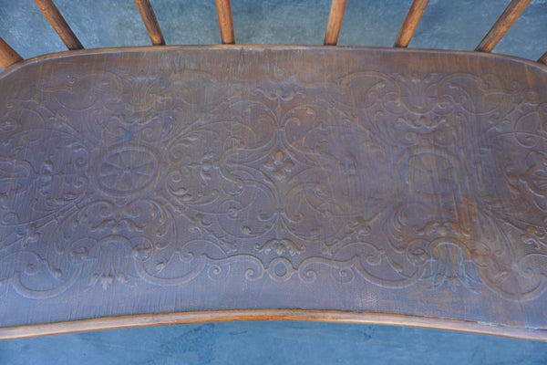 Gebruder Thonet Embossed Seat Bentwood Bench F2740