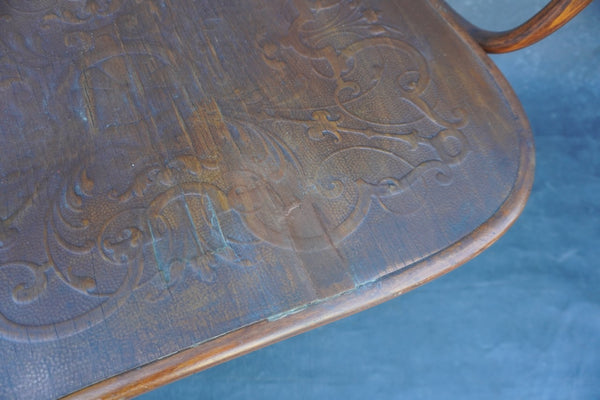 Gebruder Thonet Embossed Seat Bentwood Bench F2740