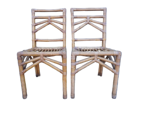 Bamboo Hawaiian Chairs, 1940s, Pair of Two F2746