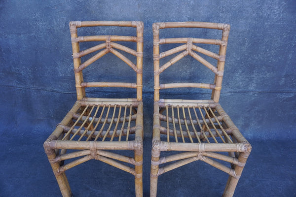 Bamboo Hawaiian Chairs, 1940s, Pair of Two F2746