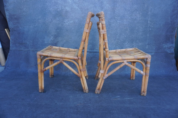 Bamboo Hawaiian Chairs, 1940s, Pair of Two F2746