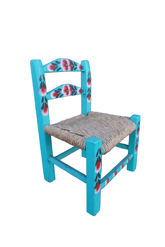 1970s Turquoise Mexican Children's Chair F2748