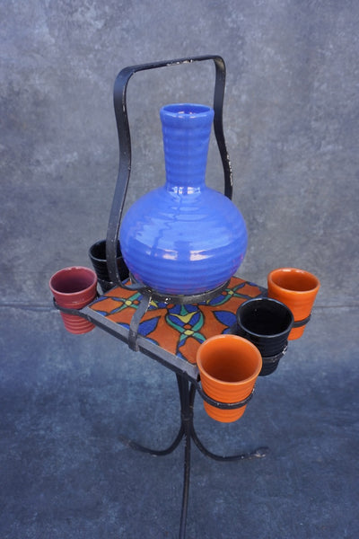 Malibu Tile Drink-Table with Wrought Iron Base F2755