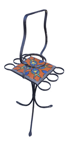 Malibu Tile Drink-Table with Wrought Iron Base F2755
