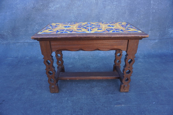Custom D&M Tile Table with Mahogany Base F2758