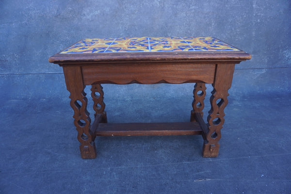 Custom D&M Tile Table with Mahogany Base F2758