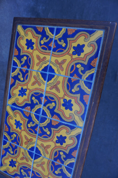 Custom D&M Tile Table with Mahogany Base F2758