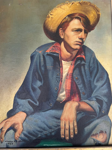 Frank Nash Murdoch (1925-1996) Cowhand - Oil on Canvas dated 1947 P3291