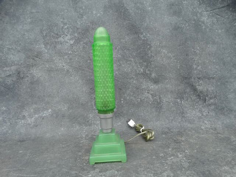 Green Vaseline Glass Art Deco Lamp L762