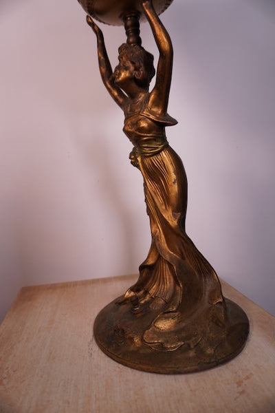 Spelter (Zinc) Art Nouveau Boudoir Table/Pedestal Lamp 1915-1920 L771