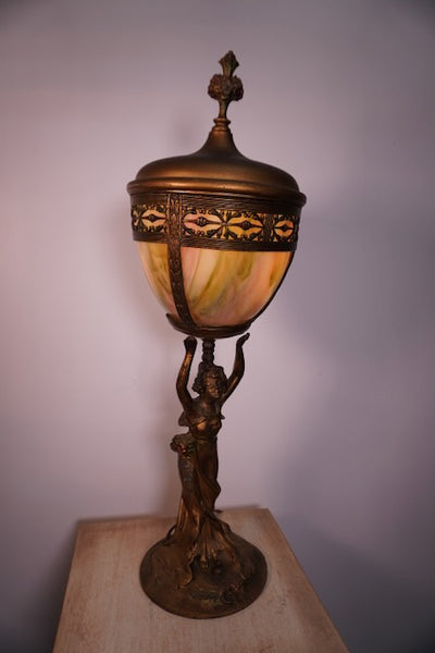 Spelter (Zinc) Art Nouveau Boudoir Table/Pedestal Lamp 1915-1920 L771