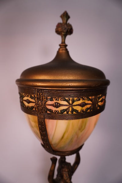 Spelter (Zinc) Art Nouveau Boudoir Table/Pedestal Lamp 1915-1920 L771