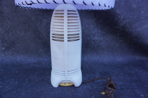 Mitchell Lumitone Streamline Bakelite Radio Table Lamp, 1941 with Custom Shade 1940s L779