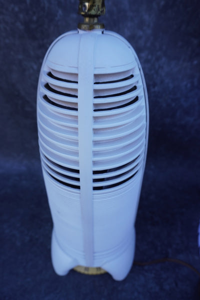 Mitchell Lumitone Streamline Bakelite Radio Table Lamp, 1941 with Custom Shade 1940s L779