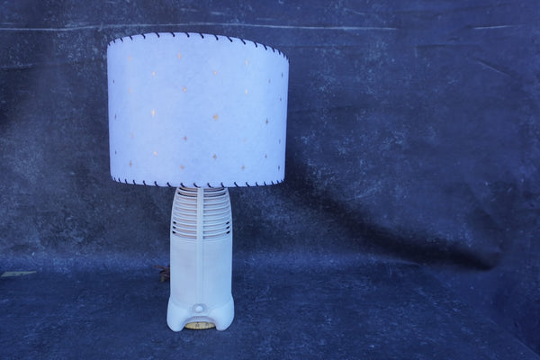 Mitchell Lumitone Streamline Bakelite Radio Table Lamp, 1941 with Custom Shade 1940s L779