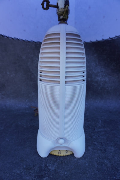Mitchell Lumitone Streamline Bakelite Radio Table Lamp, 1941 with Custom Shade 1940s L779