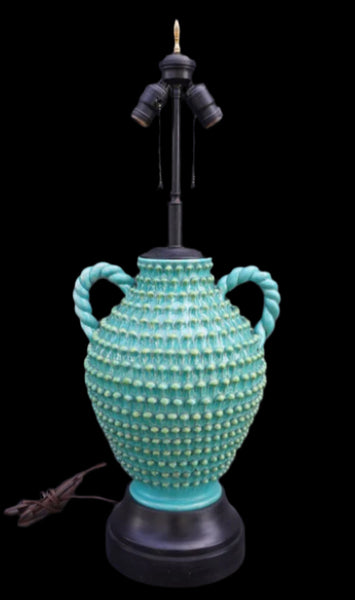 Italian Hand-formed Pottery Table Lamp Late 40s Early 50s L786