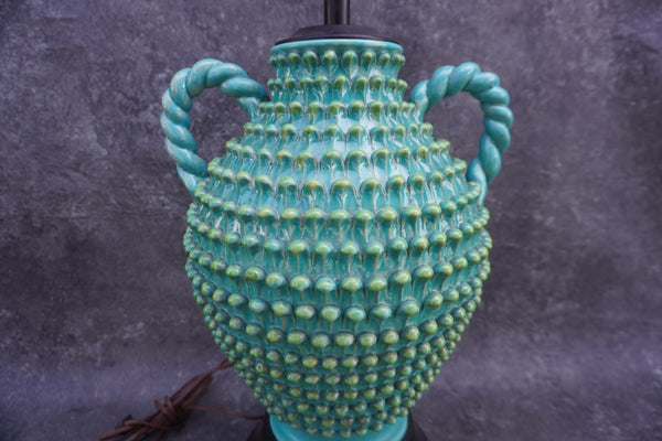 Italian Hand-formed Pottery Table Lamp Late 40s Early 50s L786