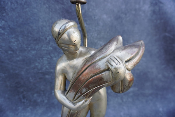 Art Deco Goddess Figural Lamp  L787