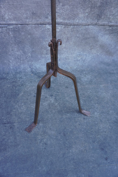 Spanish Revival Wrought Iron Single Candle Torchiere L806