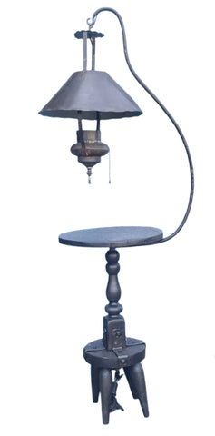 Monterey Floor Lamp Old Wood Milk Stool Base L825