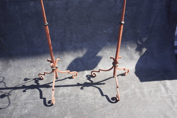 Pair of Spanish Colonial Standing Wrought Iron Candelabra L831