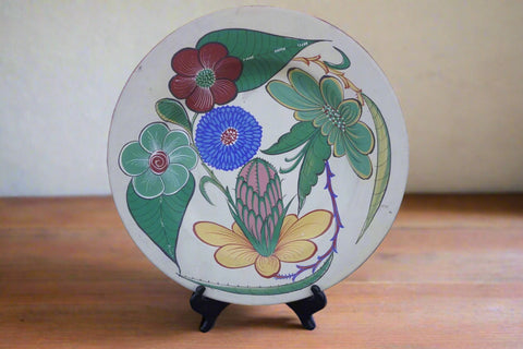 Mexican Tonala Pottery Botanical Motif Charger c.1940 M1942