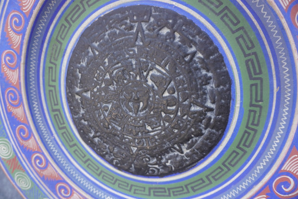 Mayan Calendar Mexican Pottery Decorative Plate c.1940 M1943