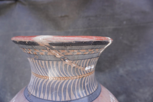 Mexican Burnished Floor Vase with Stand M1945