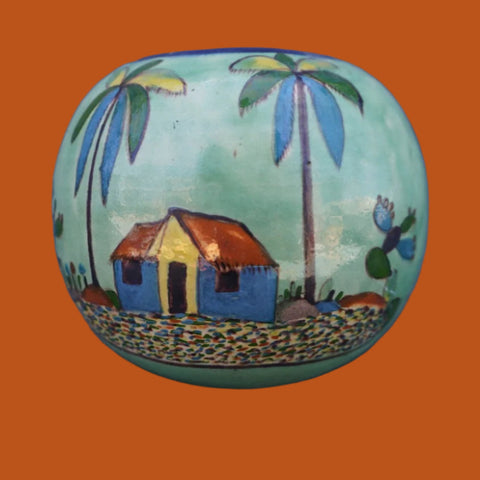 Tlaquepaque Pale Green Orb Vase  c 1930s M1948