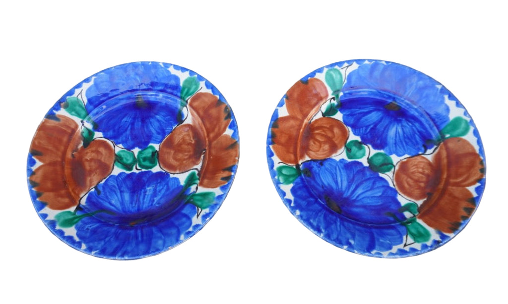 Pair of Oaxacan Hand-Painted Dinner Plates M1956