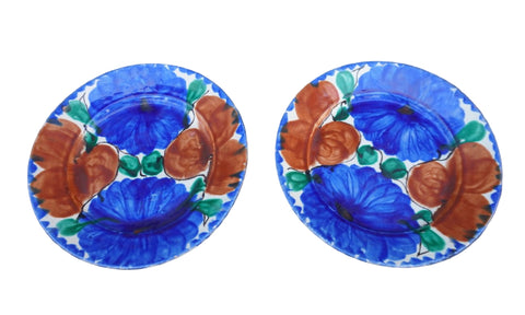 Pair of Oaxacan Hand-Painted Dinner Plates M1956