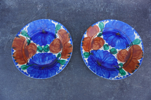Pair of Oaxacan Hand-Painted Dinner Plates M1956