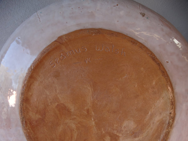 Seamus Walsh -Blue Diego Rivera Inspired Plate - Kneeling Woman at her Molcajete 1946 M2952