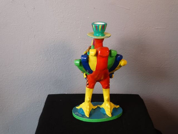 Geraldo Ortega Rooster Candlestick Ceramic Figure M2953