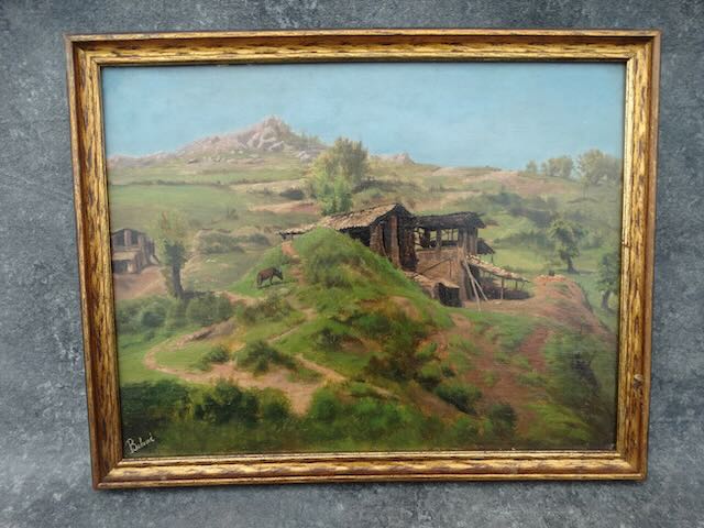 Zetta Behné (Richardson) (1873-1964) - Landscape: Los Angeles County c 1890 - Oil on Board P3136