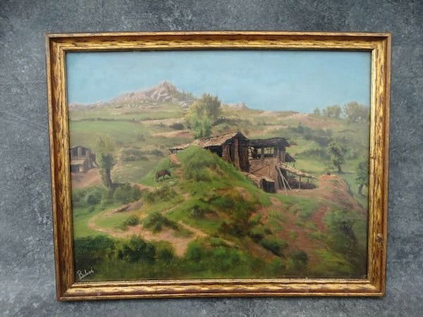 Zetta Behné (Richardson) (1873-1964) - Landscape: Los Angeles County c 1890 - Oil on Board P3136