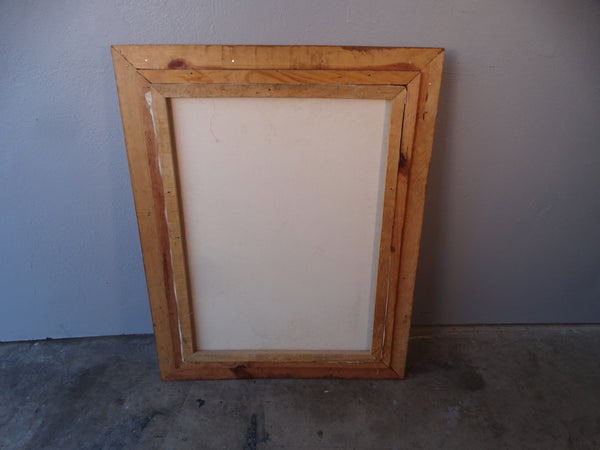 Mexican Artist - Girl with Calla Lilies Holding a Banana Leaf Oil on Board P3137