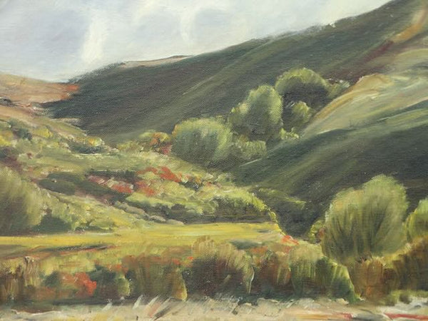 Elizabeth Howen (1903-1985) - (untitled ) Arid Hill Country Landscape - Oil on Board P3155